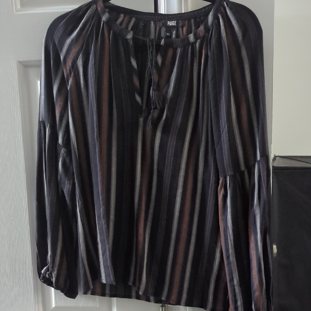 PAIGE Women's Multi-Striped Blouse - Black and Brown
